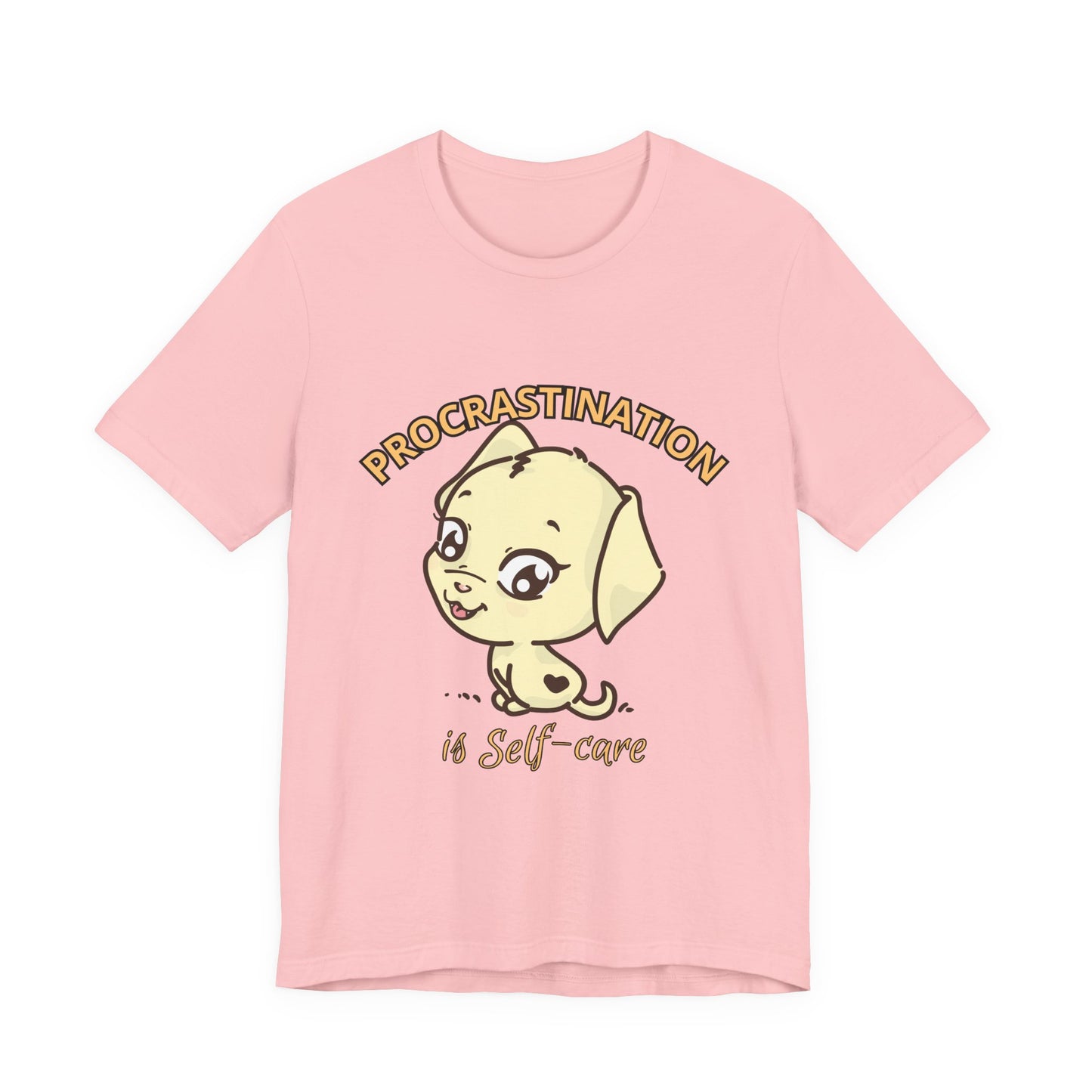 Procrastination is Self-Care Tee, Unisex Fashion T-Shirt, Cute Dog Graphic Tee, Relaxation Gift, Daily Comfort Top