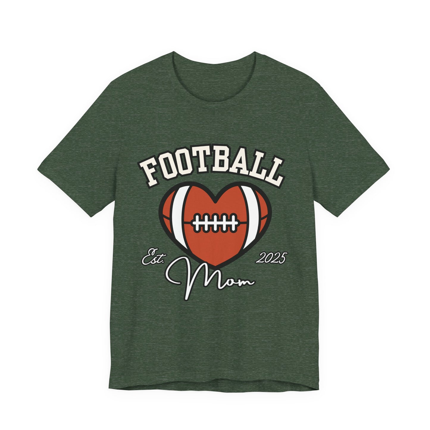 Football Heart Mom Tee, Gift for Sports Moms, Unisex Football Shirt, Casual Daywear, Game Day Outfit, Football Fan Gift