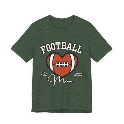 Football Heart Mom Tee, Gift for Sports Moms, Unisex Football Shirt, Casual Daywear, Game Day Outfit, Football Fan Gift