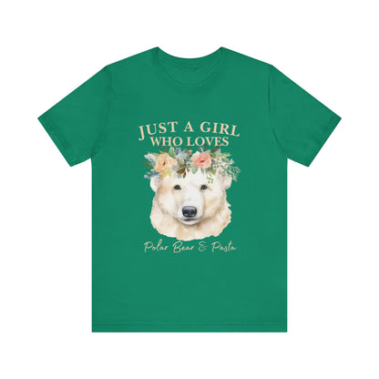 Just a Girl Who Loves Polar Bears Tee, Cute Animal Lover Gift, Nature Tee, Casual Wear, Eco-friendly Shirt, Pet Lover Apparel