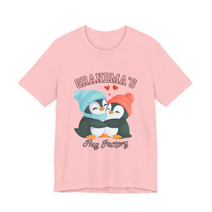 Grandma's Hug Factory T-Shirt, Cute Penguin Tee, Gift for Grandma, Family Reunion Shirt, Mother's Day Gift, Cozy Casual Wear