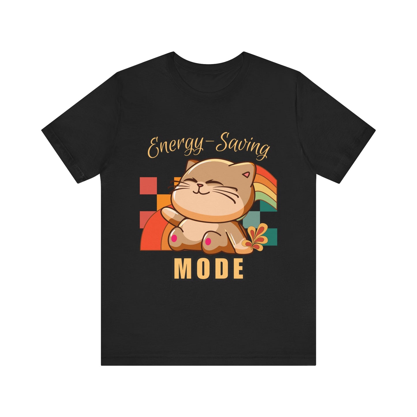 Energy Saving Mode, Snuggly Cat Mode Tee - Cute T-Shirt for Cat Lovers, Cozy Gift for Birthdays, Pet Lovers, Fun Fashion, Everyday Wear