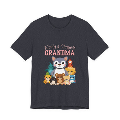World's Okayest Grandma Tee, Cute Grandma Shirt, Animal Lover Gift, Funny Gift for Grandparents, Mother's Day Gift