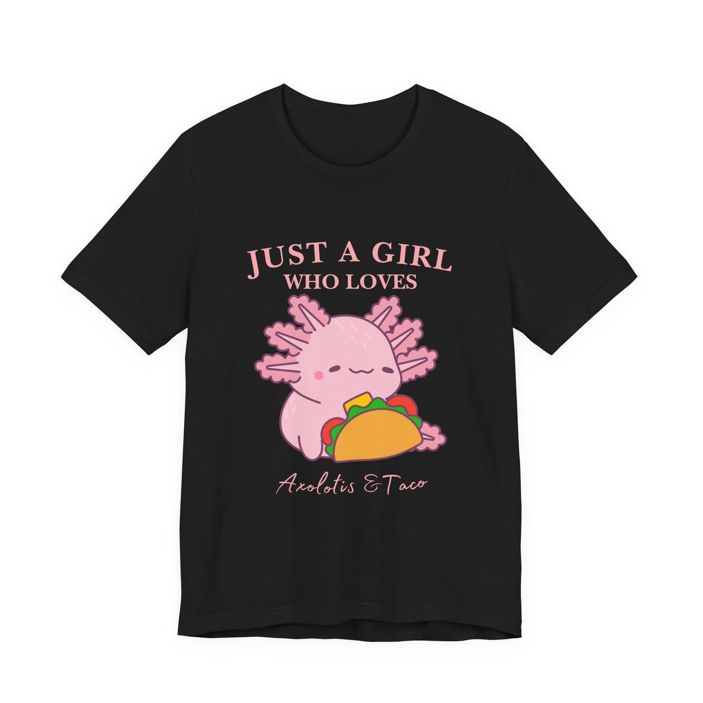 Cute Taco-Loving Axolotl Tee, Fun Graphic T-Shirt, Gift for Taco Lovers, Unisex Apparel, Cartoon Lover's Top