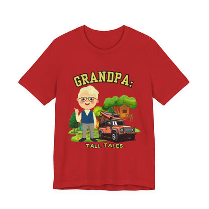 Grandpa Tall Tales Tee, Funny Grandpa Shirt, Gift for Grandpa, Family Gathering Outfit, Dad Humor T-shirt, Unisex Casual Tee