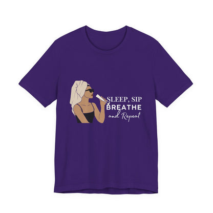 Girl's Sleep & Sip Tee, Relaxation Shirt, Fashionable Weekend Top, Gift for Her, Cozy Lounge Tee, Inspirational Daily Wear