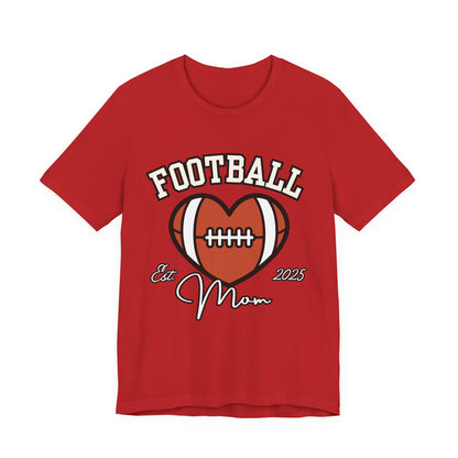 Football Heart Mom Tee, Gift for Sports Moms, Unisex Football Shirt, Casual Daywear, Game Day Outfit, Football Fan Gift