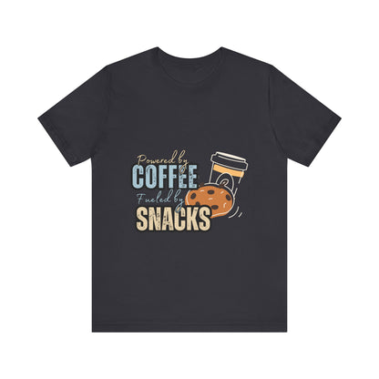 Coffee & Snacks Unisex Tee | Fun Graphic Shirt | Perfect for Coffee Lovers | Kitchen Gift | Foodie Apparel