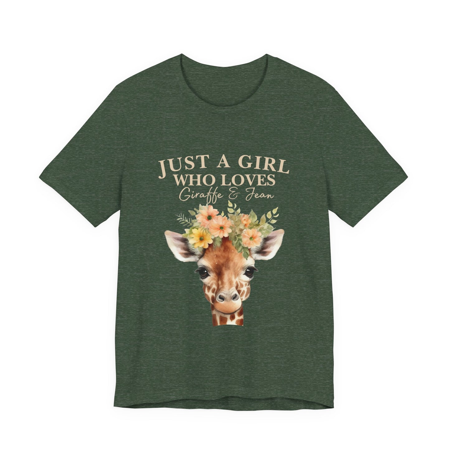 Just a Girl Who Loves Giraffes Tee, Cute Animal Lover Gift, Summer Casual Fashion, Birthday Tee, Nature Enthusiast Shirt