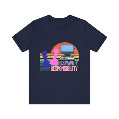 Retro Gaming Tee - Respawn Responsibility T-Shirt for Gamers, Unisex Short Sleeve Jersey, Fun Gift for Birthdays, Holidays, Casual [...]