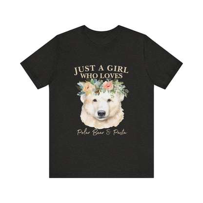 Just a Girl Who Loves Polar Bears Tee, Cute Animal Lover Gift, Nature Tee, Casual Wear, Eco-friendly Shirt, Pet Lover Apparel