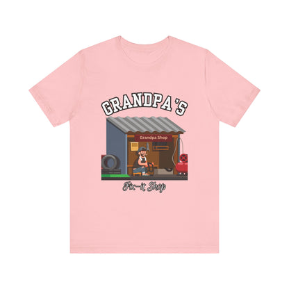 Grandpa's Fix-It Shop T-Shirt, Unisex Tee, Gift for Grandfather, Father's Day Gift, Mechanic Shirt, Family Humor Shirt
