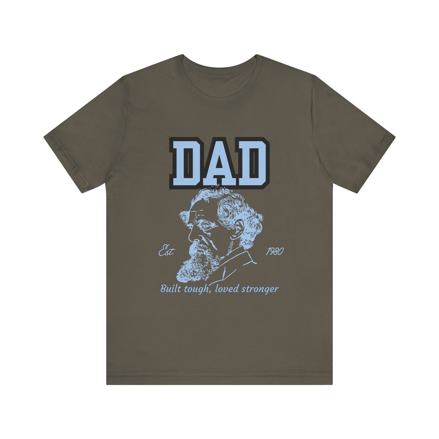 Dad's Long Beard Unisex Tee | Built Tough Loved Stronger | Father's Day Gift, Casual Wear, Family Reunion, Birthday Gift, Summer Style