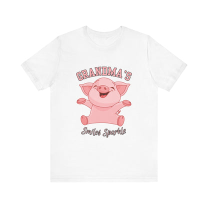 Grandma's Smiles Short Sleeve Tee, Cute Gift for Grandma, Family Gathering Shirt, Birthday Gift, Casual Wear, Fun Tee