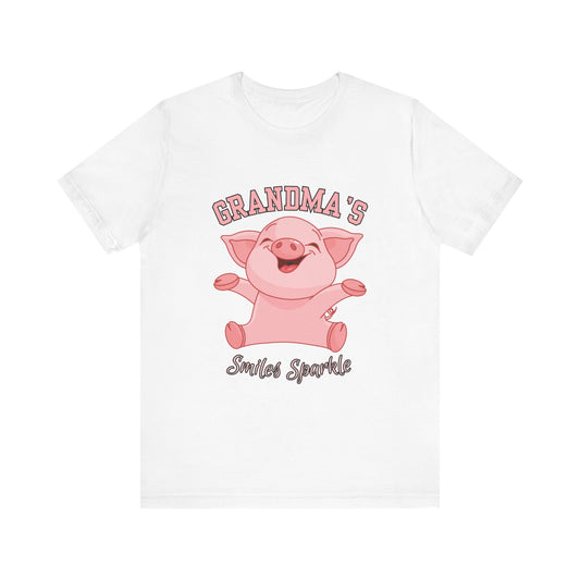 Grandma's Smiles Short Sleeve Tee, Cute Gift for Grandma, Family Gathering Shirt, Birthday Gift, Casual Wear, Fun Tee