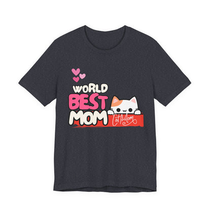 Best Mom Cat Tee, Funny Cat Mother’s Day Gift, Cute Family Shirt, Unisex Pet Lover Tee, Gifts for Cat Moms, Birthday Apparel