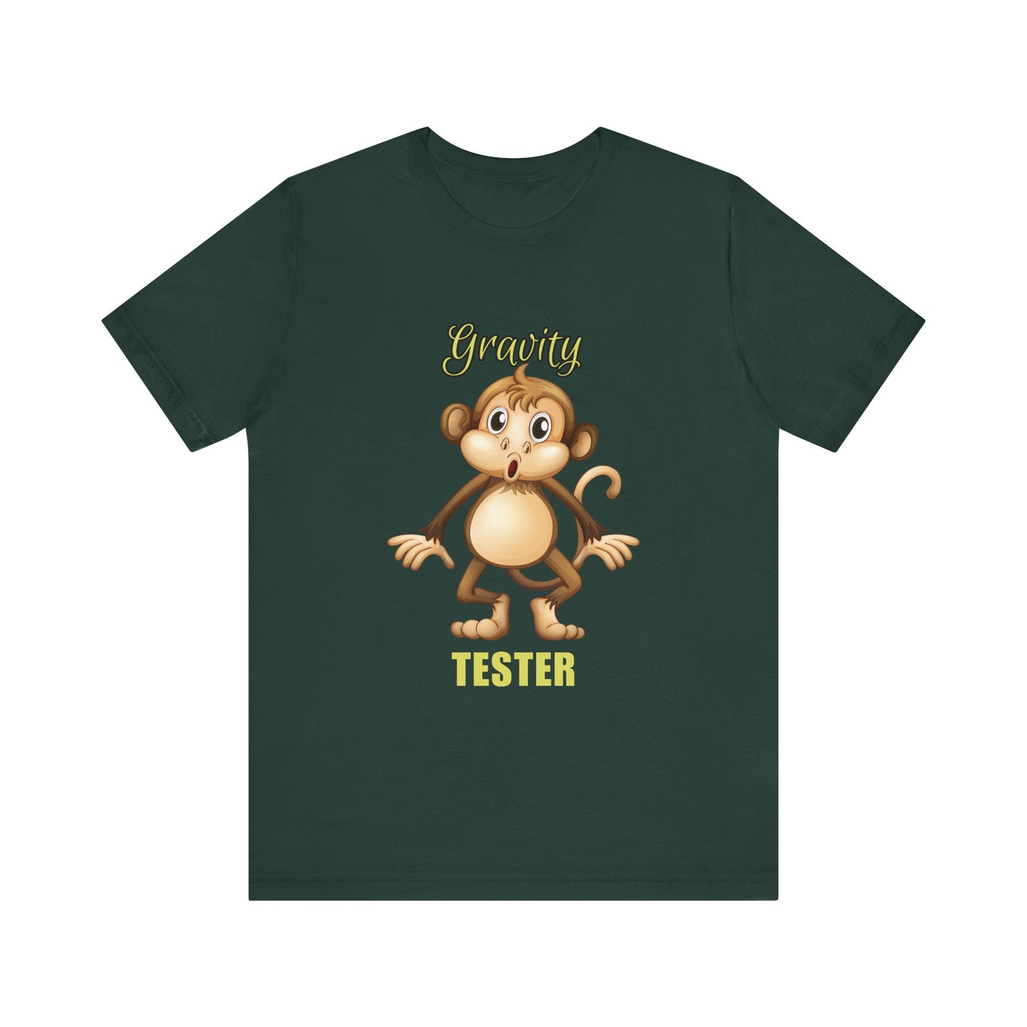 Gravity Tester Monkey Unisex Tee, Fun Animal T-Shirt, Kids Gift, Birthday Tee, Nature Lover Shirt