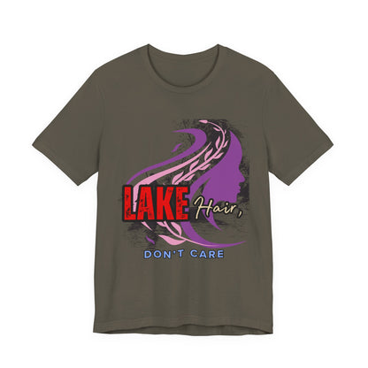 Lake Hair Don't Care Tee - Perfect for Summer Days, Lake Lovers, Beach Trips, Casual Wear, Vacation Tees, Gifts