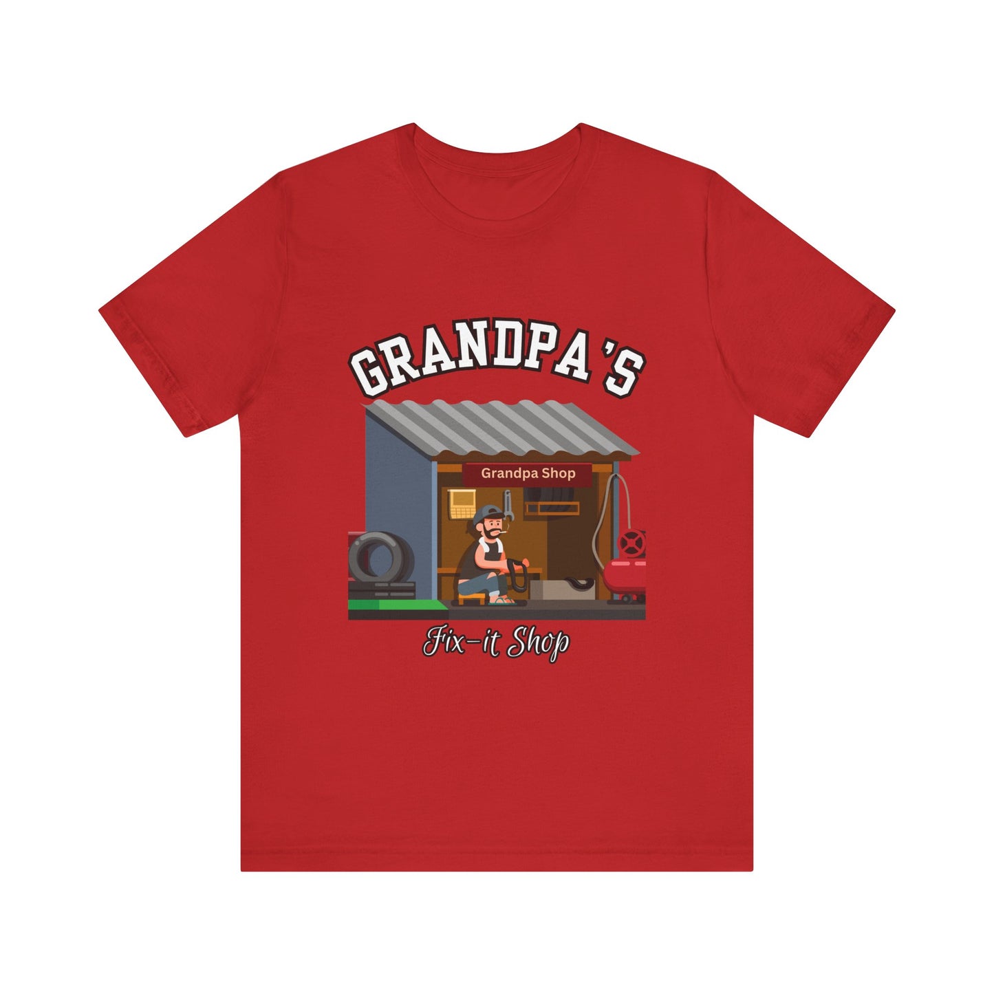Grandpa's Fix-It Shop T-Shirt, Unisex Tee, Gift for Grandfather, Father's Day Gift, Mechanic Shirt, Family Humor Shirt