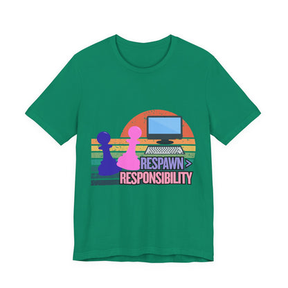 Retro Gaming Tee - Respawn Responsibility T-Shirt for Gamers, Unisex Short Sleeve Jersey, Fun Gift for Birthdays, Holidays, Casual [...]
