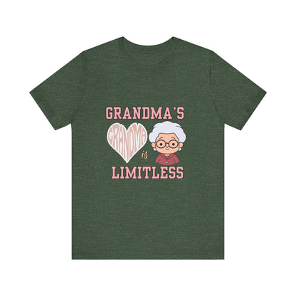 Grandma's Limitless Love Unisex Tee, Cute Grandmother Gift, Family Reunion Shirt, Mother's Day Tee, Comfortable Everyday Wear, [...]