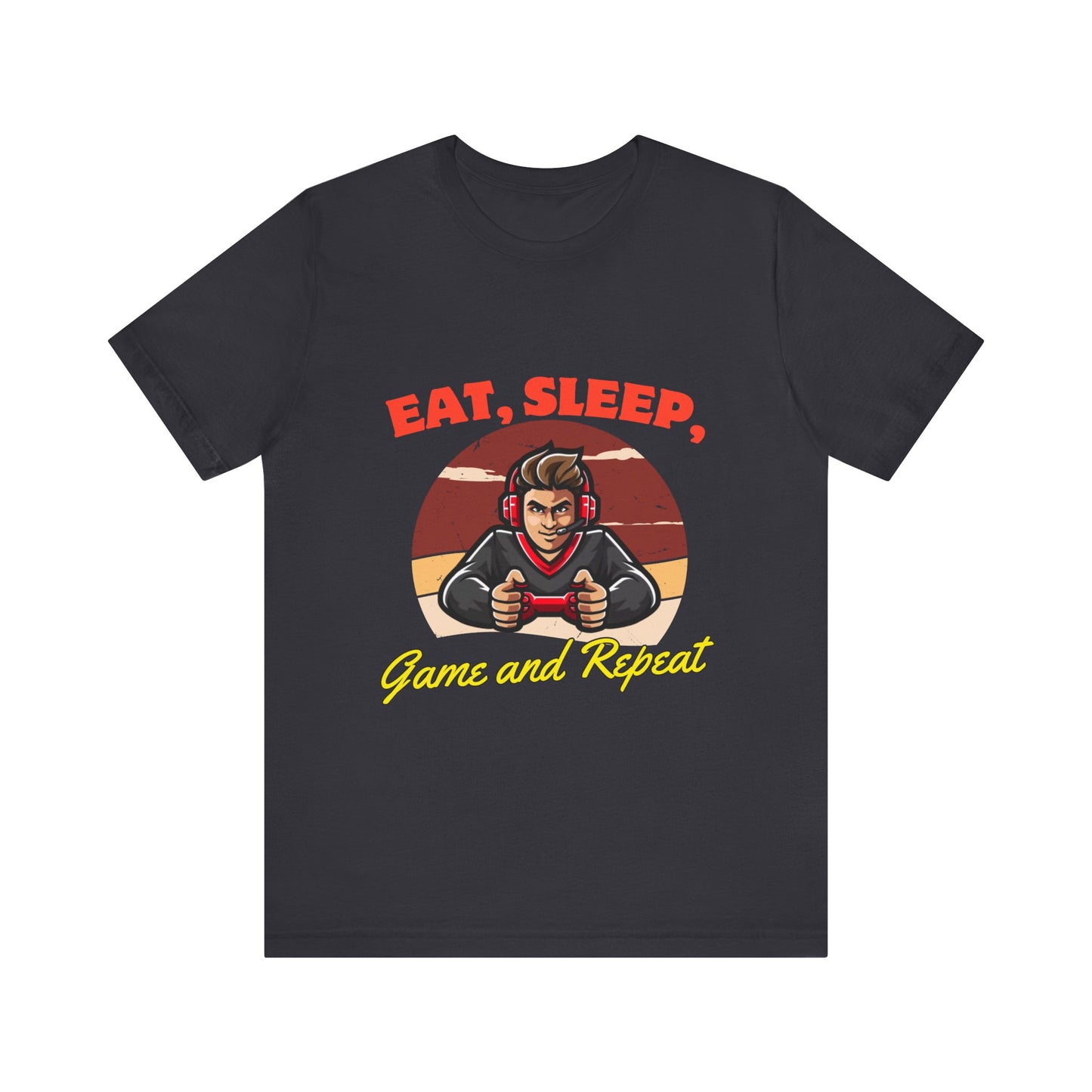 Gamer Lifestyle Tee - Eat, Sleep, Game & Repeat, Perfect for Gamers, Birthday Gift, Casual Wear, Gamer Apparel, Gaming Merchandise