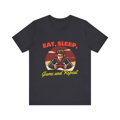 Gamer Lifestyle Tee - Eat, Sleep, Game & Repeat, Perfect for Gamers, Birthday Gift, Casual Wear, Gamer Apparel, Gaming Merchandise