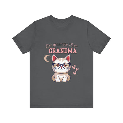 Love You to the Moon Grandma Cat Tee, Cute Cat Shirt, Gift for Grandma, Birthday Tee, Grandparent Gift, Funny Cat T-Shirt