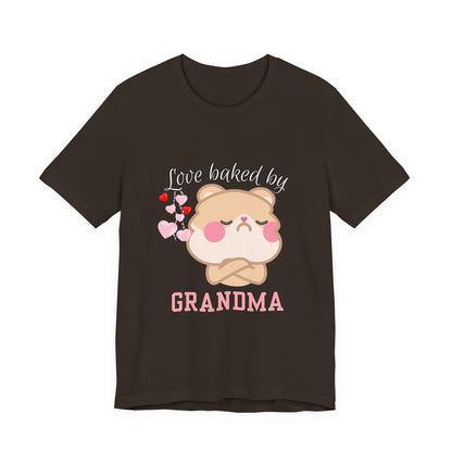 Love Baked by Grandma Tee - Cute Gift for Grandkids, Grandma Shirt, Family Reunion, Birthday Gift, Casual Wear