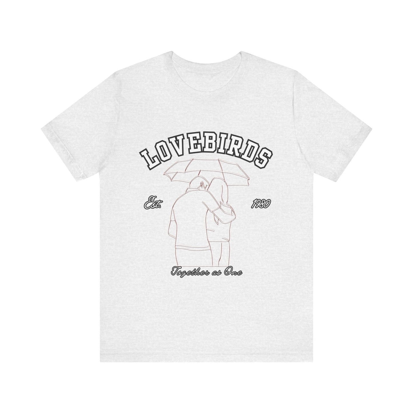 Lovebirds Unisex T-Shirt, Romantic Tee for Couples, Anniversary Gift, Valentine's Day Apparel, Gift for Her/Him, Cute Casual Wear