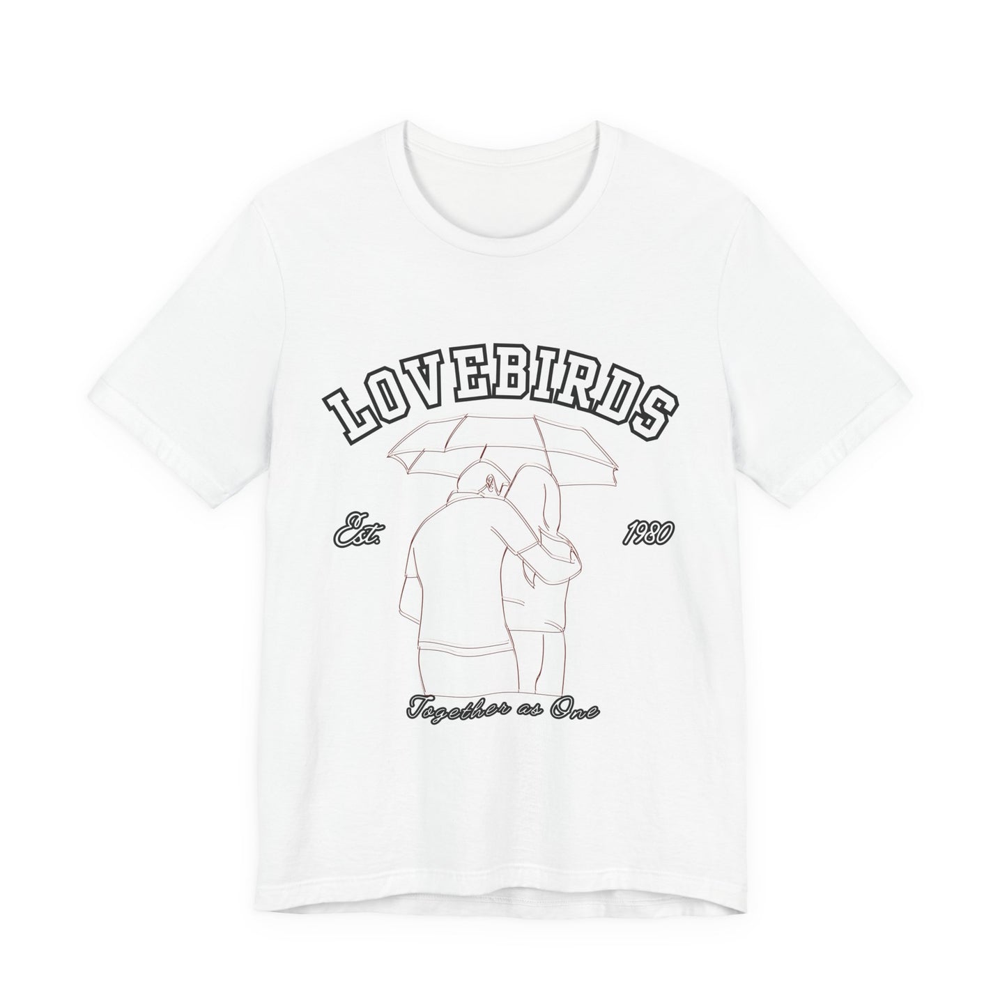 Lovebirds Unisex T-Shirt, Romantic Tee for Couples, Anniversary Gift, Valentine's Day Apparel, Gift for Her/Him, Cute Casual Wear