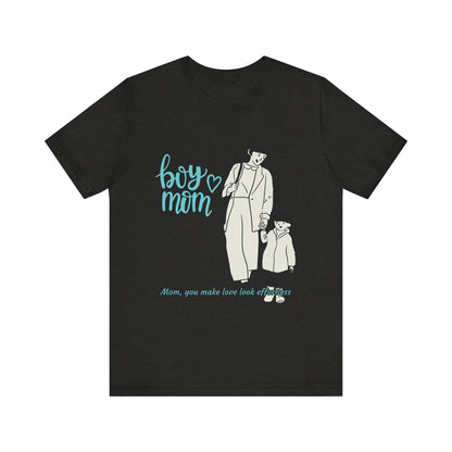 Boy Mom Short Sleeve Tee - Perfect Gifts for Mothers, Cute Family Outfits, Mom's Night Out, Mother's Day Apparel, Casual Everyday Wear