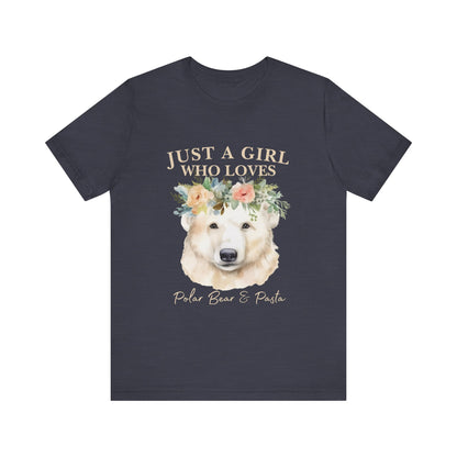 Just a Girl Who Loves Polar Bears Tee, Cute Animal Lover Gift, Nature Tee, Casual Wear, Eco-friendly Shirt, Pet Lover Apparel