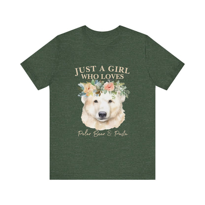 Just a Girl Who Loves Polar Bears Tee, Cute Animal Lover Gift, Nature Tee, Casual Wear, Eco-friendly Shirt, Pet Lover Apparel