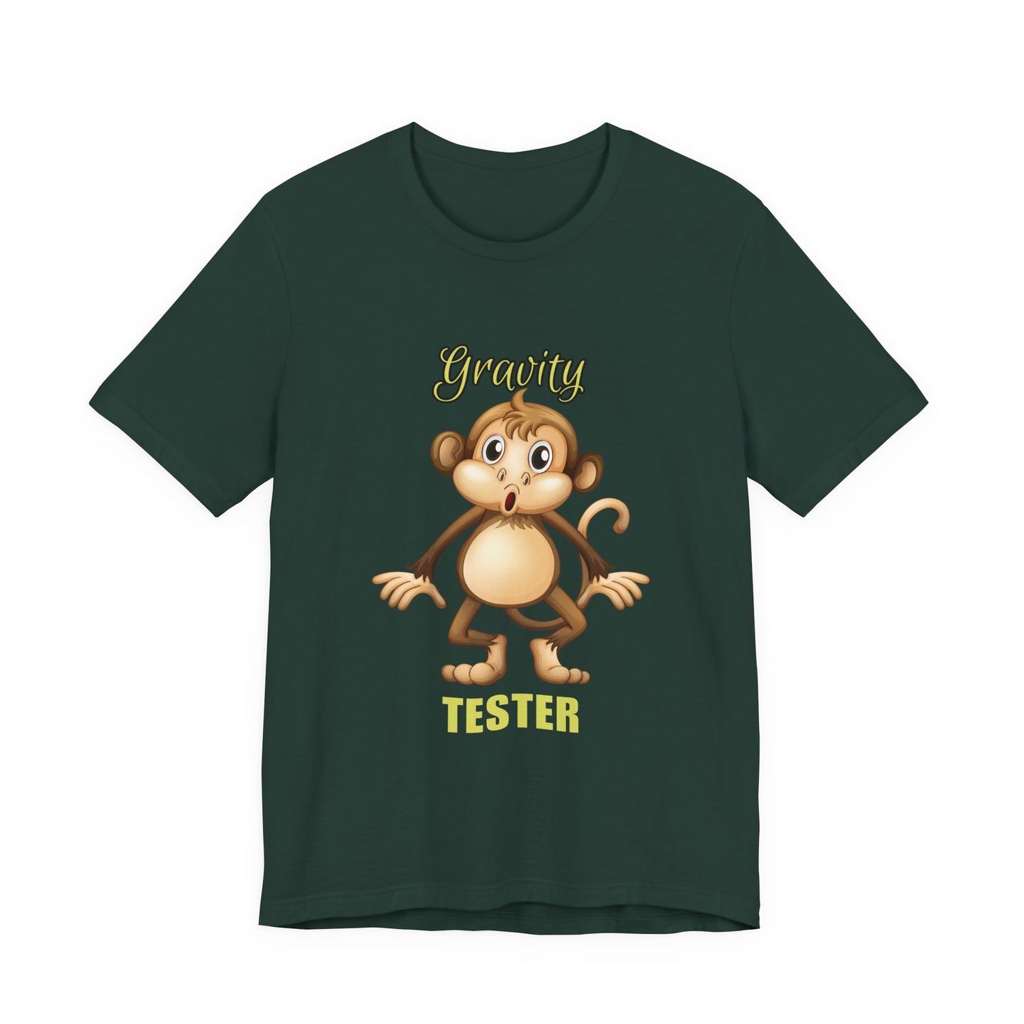Gravity Tester Monkey Unisex Tee, Fun Animal T-Shirt, Kids Gift, Birthday Tee, Nature Lover Shirt