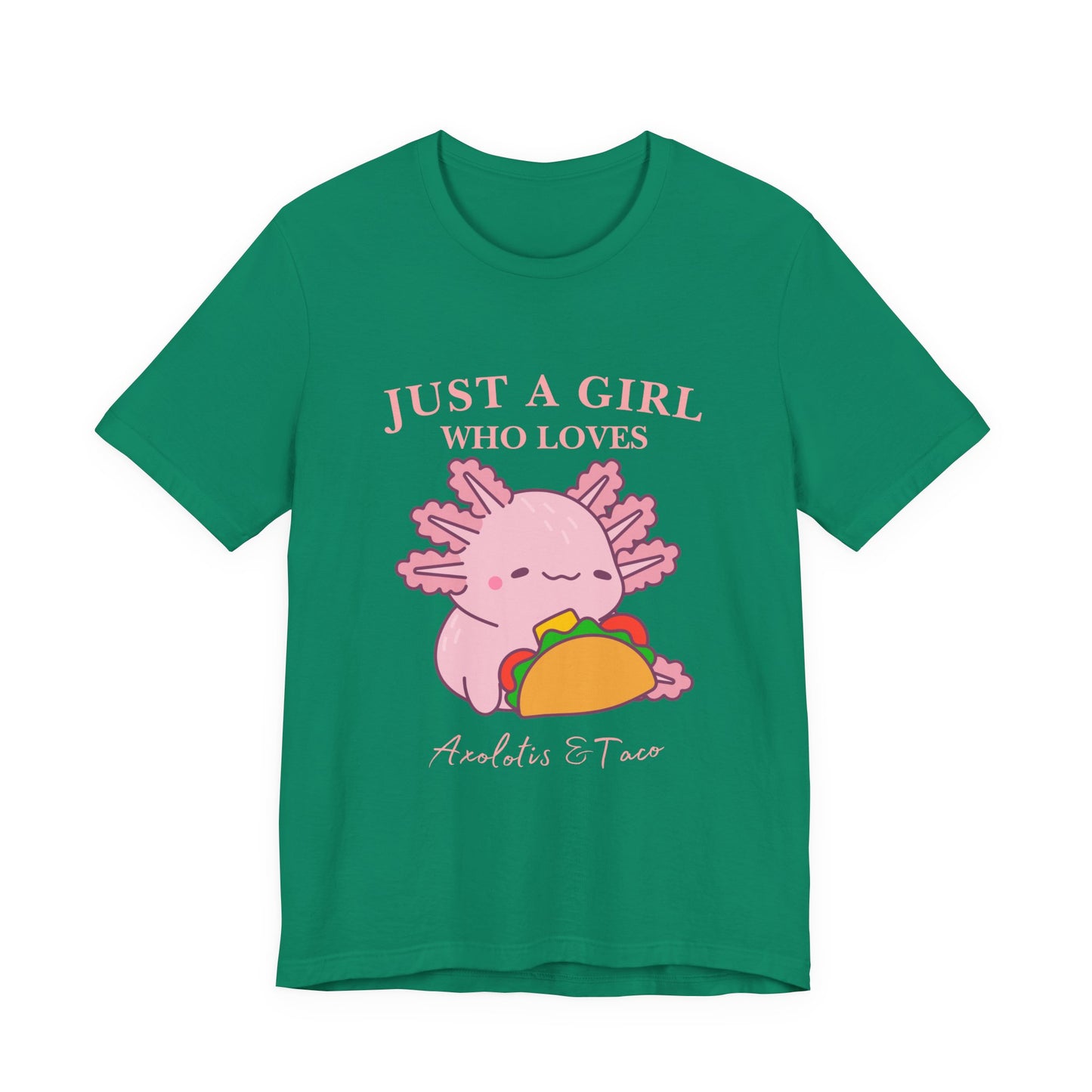 Cute Taco-Loving Axolotl Tee, Fun Graphic T-Shirt, Gift for Taco Lovers, Unisex Apparel, Cartoon Lover's Top