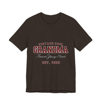 Vintage Soul Grandma Tee - Forever Young Heart, Birthday Gift, Family Reunion, Mothers Day Gift, Cute Grandma Shirt