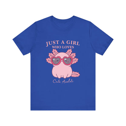 Cute Axolotl Tee for Girls, Just a Girl Who Loves, Unisex Jersey T-Shirt, Animal Lover Gift, Casual Summer Shirt, Adorable Graphic [...]