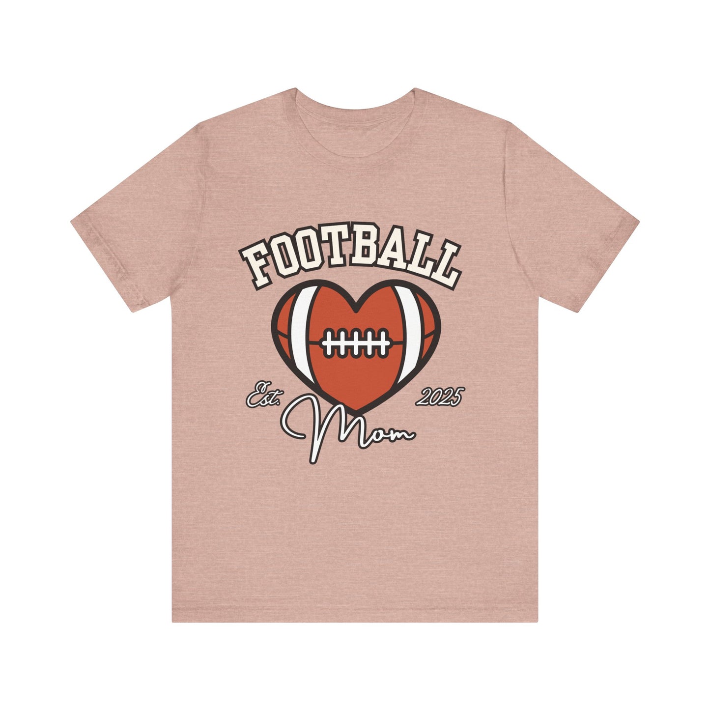 Football Heart Mom Tee, Gift for Sports Moms, Unisex Football Shirt, Casual Daywear, Game Day Outfit, Football Fan Gift