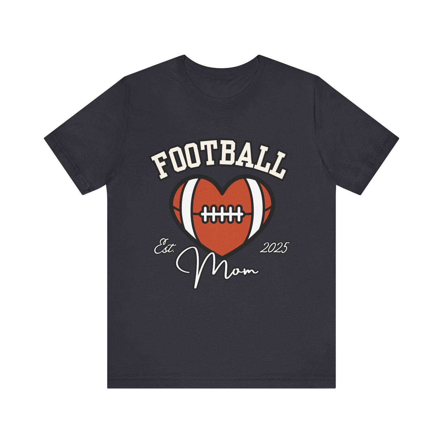 Football Heart Mom Tee, Gift for Sports Moms, Unisex Football Shirt, Casual Daywear, Game Day Outfit, Football Fan Gift