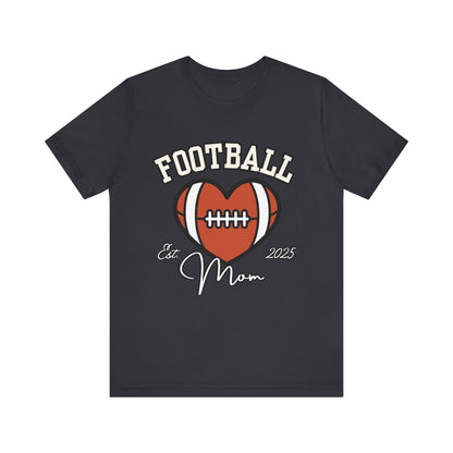 Football Heart Mom Tee, Gift for Sports Moms, Unisex Football Shirt, Casual Daywear, Game Day Outfit, Football Fan Gift