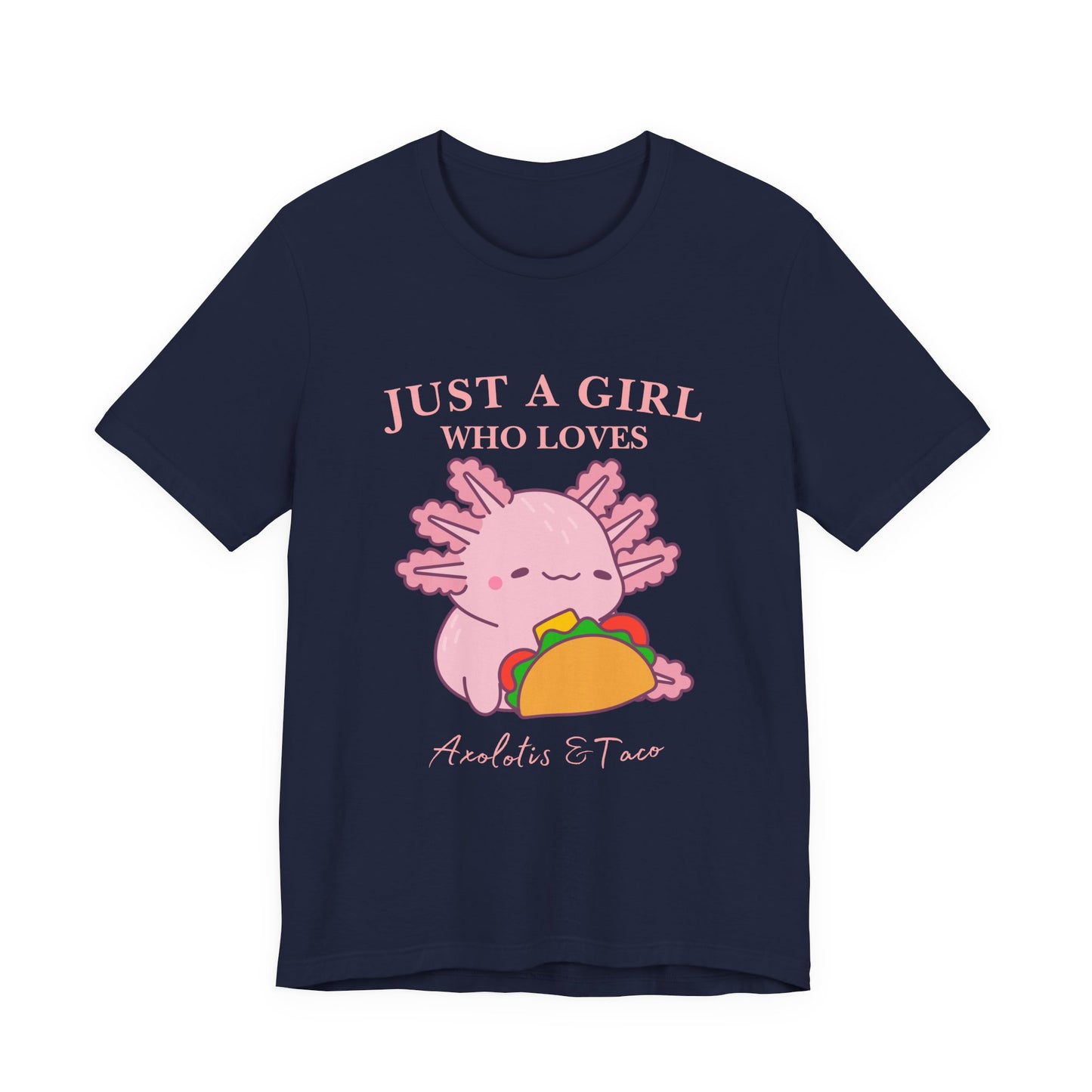 Cute Taco-Loving Axolotl Tee, Fun Graphic T-Shirt, Gift for Taco Lovers, Unisex Apparel, Cartoon Lover's Top