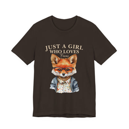 Cute Fox Graphic Tee for Animal Lovers, Fun Gift for Girls, Nature Lover Shirt, Animal Themed Apparel, Perfect for Casual Outings
