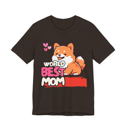 World's Best Mom Tee - Unisex Jersey Short Sleeve Shirt, Gift for Mother's Day, Cute Dog Design, Perfect for Moms, Gifts for Her