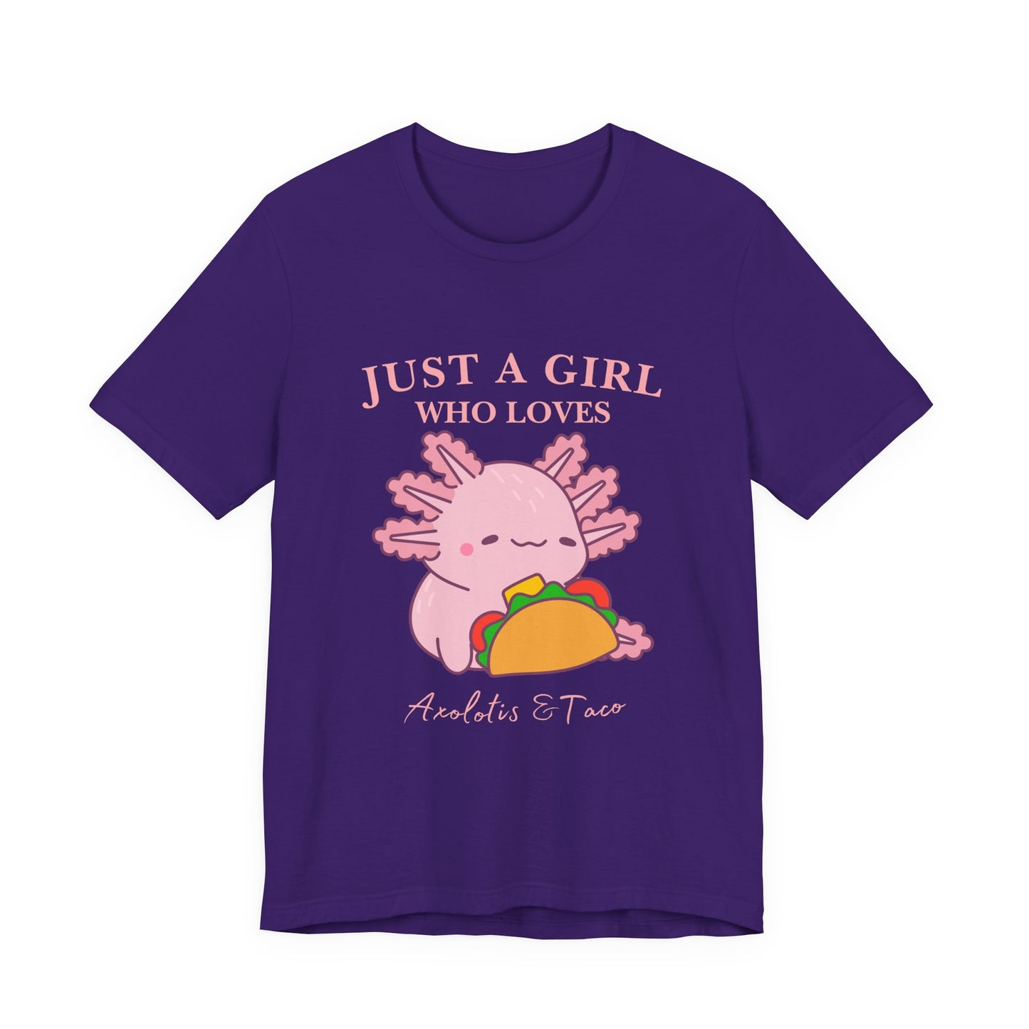 Cute Taco-Loving Axolotl Tee, Fun Graphic T-Shirt, Gift for Taco Lovers, Unisex Apparel, Cartoon Lover's Top