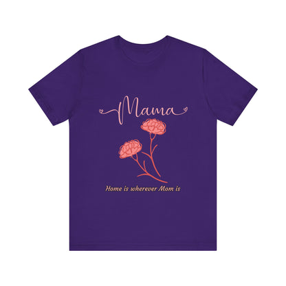Mama Floral Short Sleeve Tee, Mother's Day Gift, Family Shirt, Casual Wear, Parent Gift, Spring Fashion