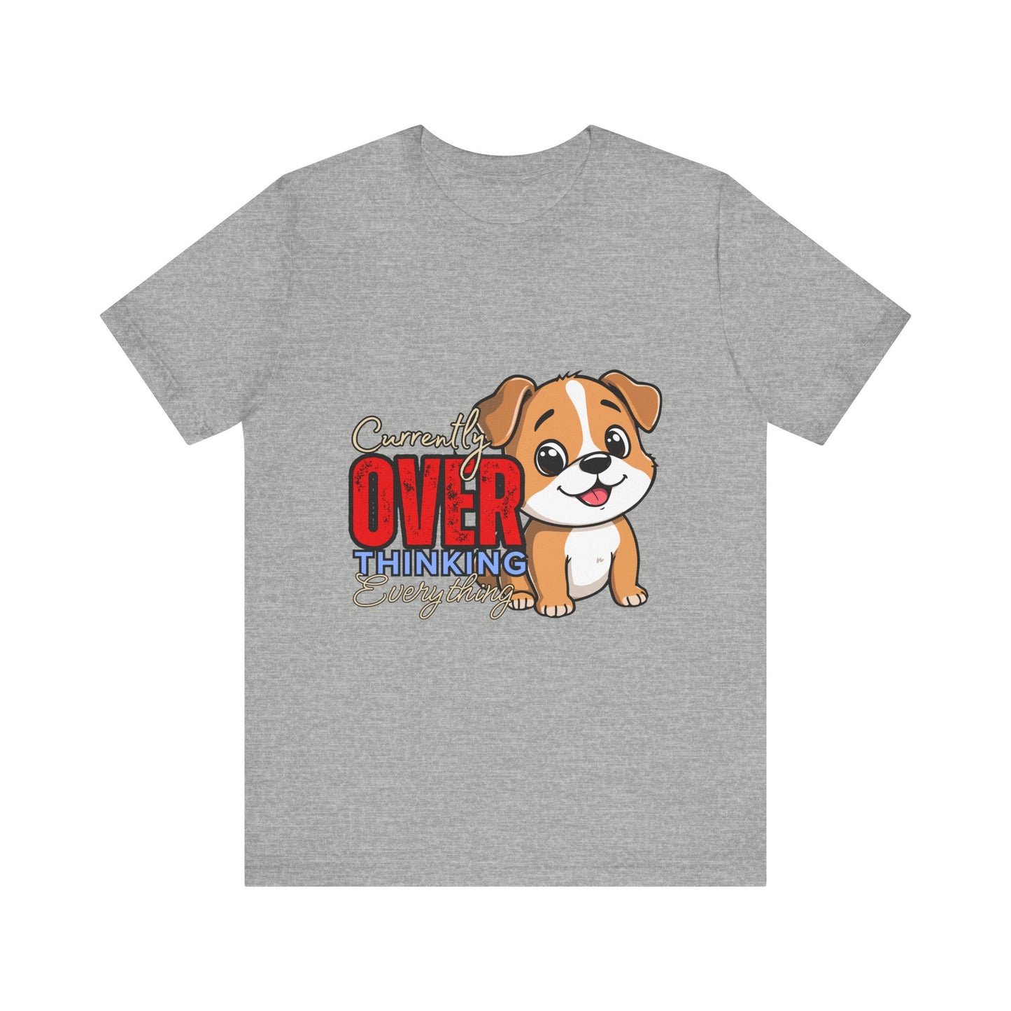 Cute Dog Thinking Unisex Tee, Perfect Gift for Dog Lovers, Funny Animal Shirt, Casual Wear, Pet Appreciation