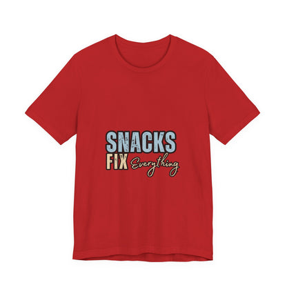 Funny Snack-Themed Unisex Tee, Ideal Gift for Food Lovers, Perfect for Casual Wear, Parties, or Movie Nights