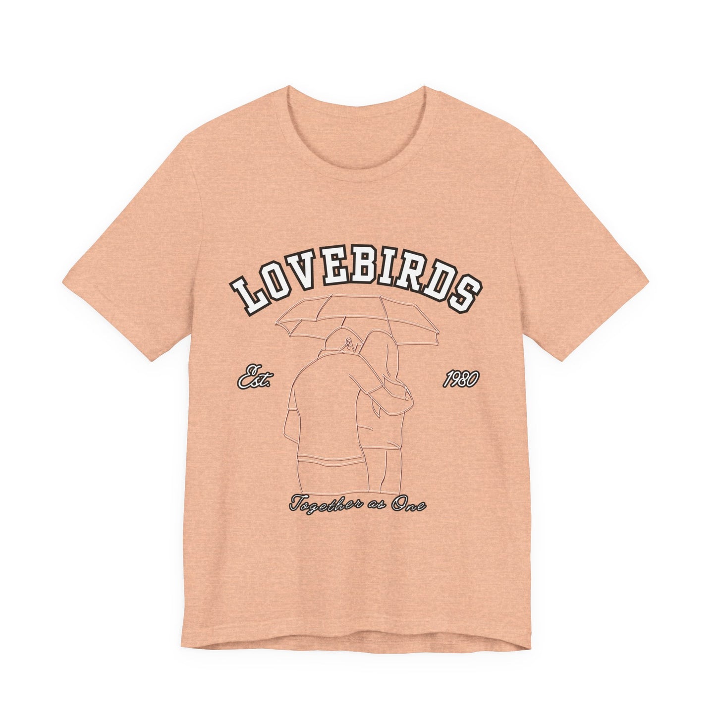 Lovebirds Unisex T-Shirt, Romantic Tee for Couples, Anniversary Gift, Valentine's Day Apparel, Gift for Her/Him, Cute Casual Wear