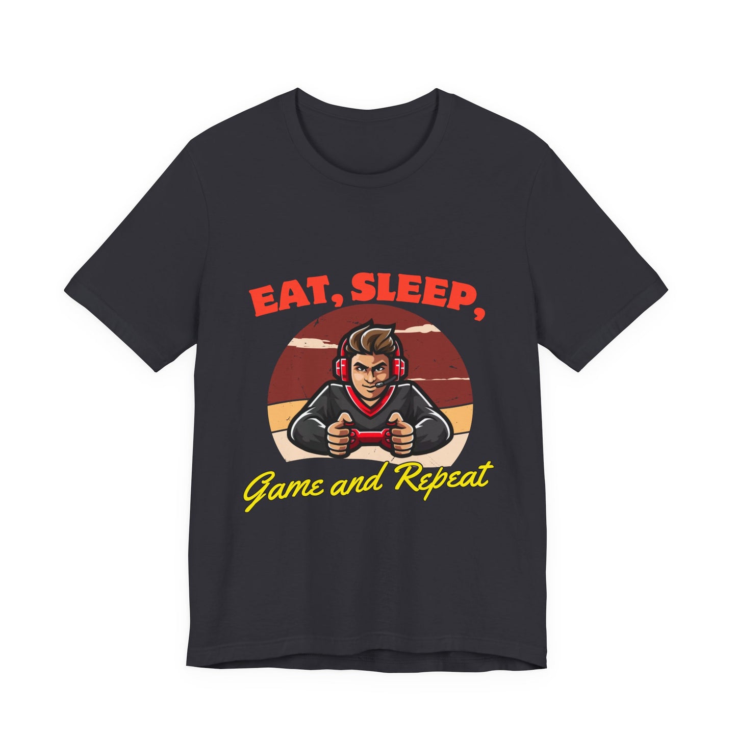 Gamer Lifestyle Tee - Eat, Sleep, Game & Repeat, Perfect for Gamers, Birthday Gift, Casual Wear, Gamer Apparel, Gaming Merchandise